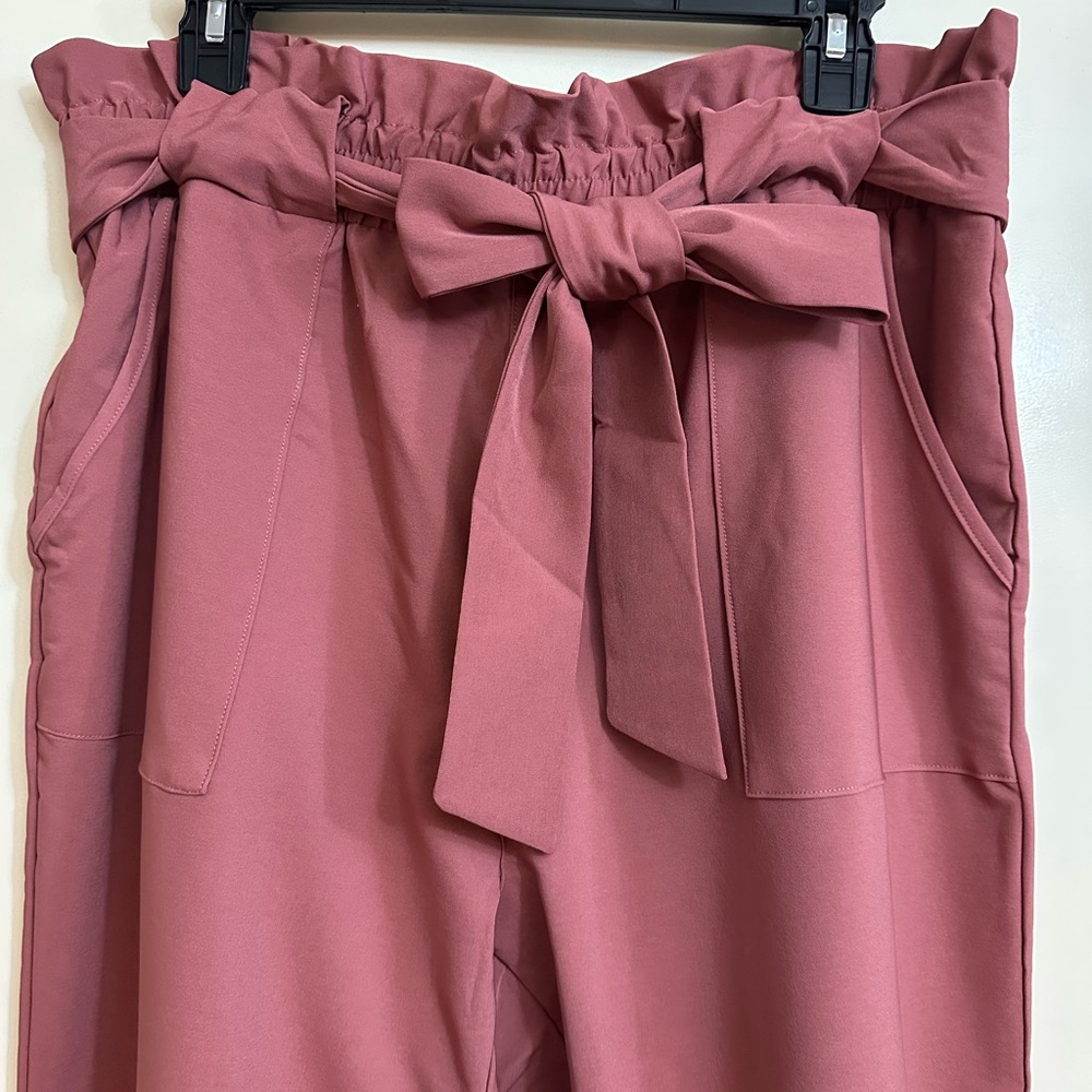 Grace Karin Women Plus 2XL Elastic Waist Pants Stylish Comfortable Rose Pink